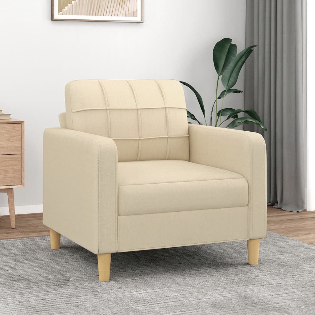 Sillón de tela color crema 60 cm qweo7177