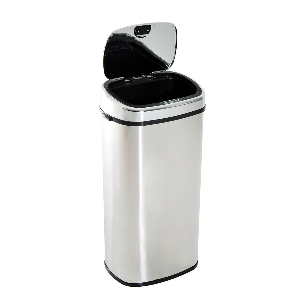 Cubo de basura 40.5x29.5x78 cm abs, acero inoxidable color gris Homcom