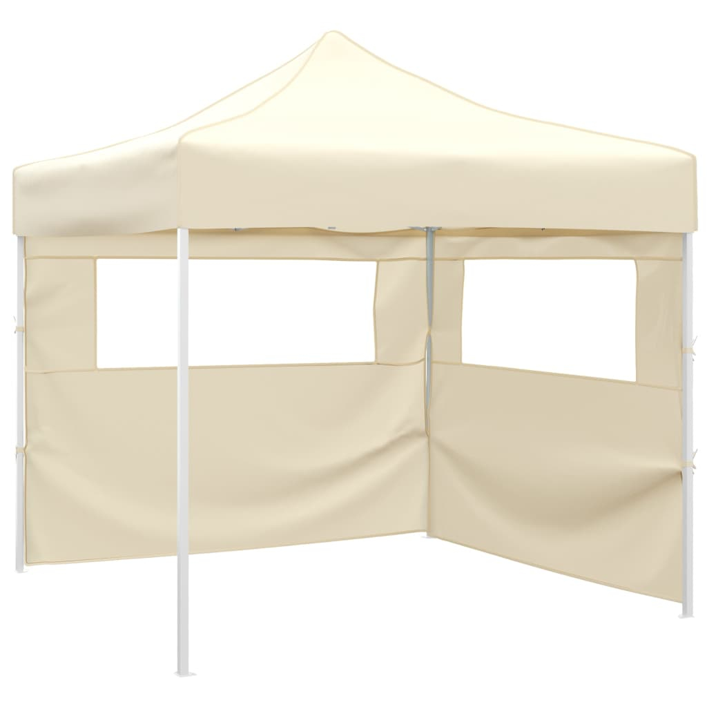 vidaXL cenador plegable con 2 paredes color crema 291x291x315 cm
