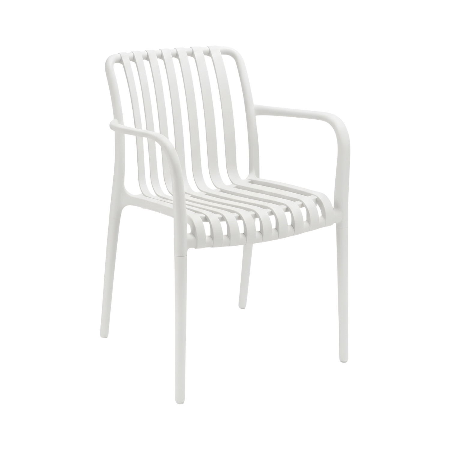 Silla apilable de exterior con reposabrazos kaia blanco 7house