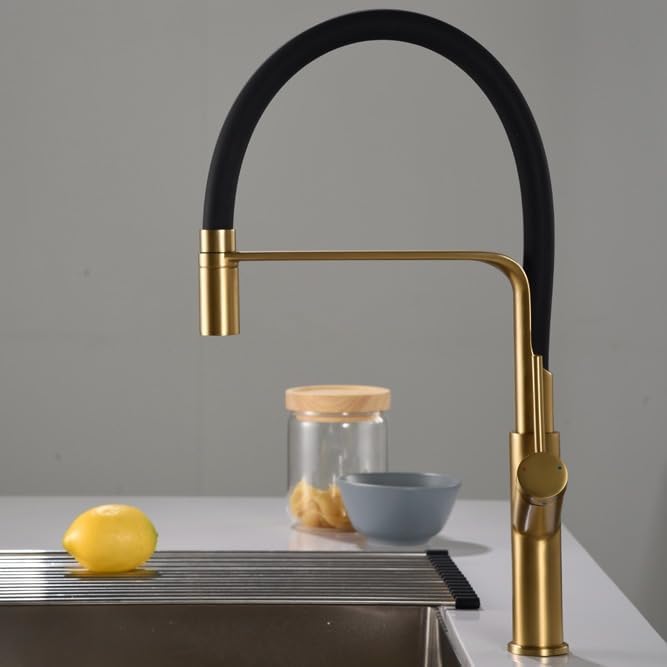 Imex - grifo monomando de cocina extraíble oro serie sena
