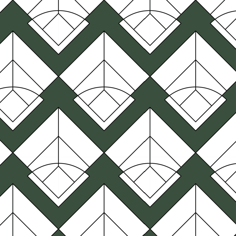 Papel pintado geométrico verde 60cm por 250cm