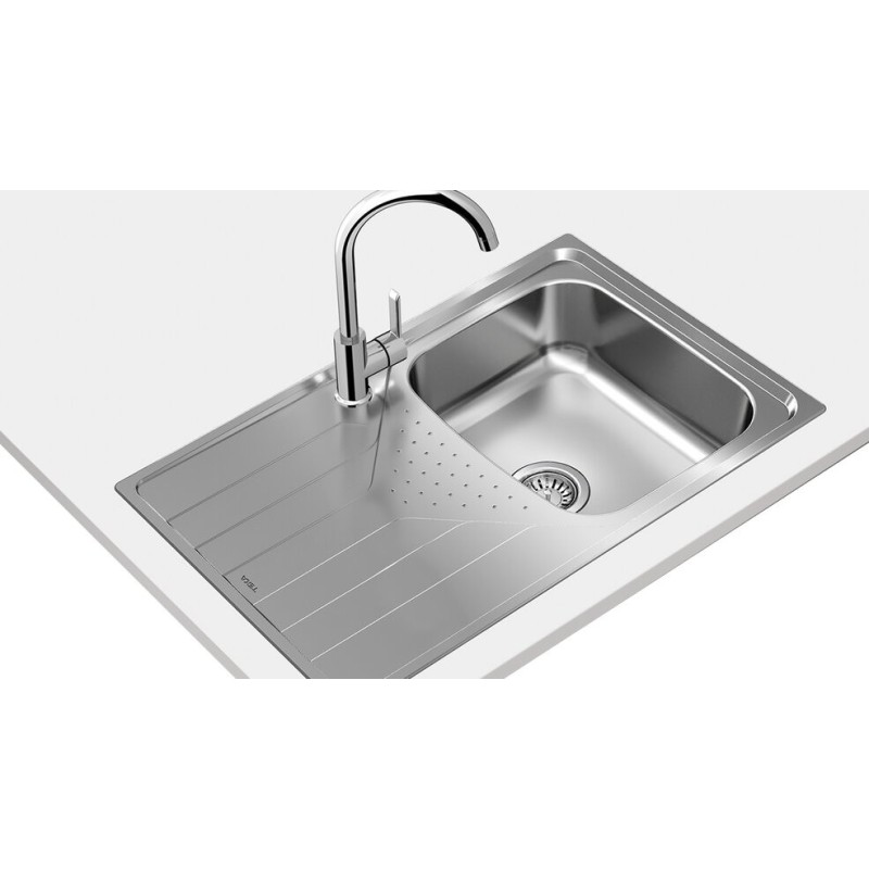 Fregadero teka universe 45 t-xp 1c 1e re inox 1 cubeta mueble 45