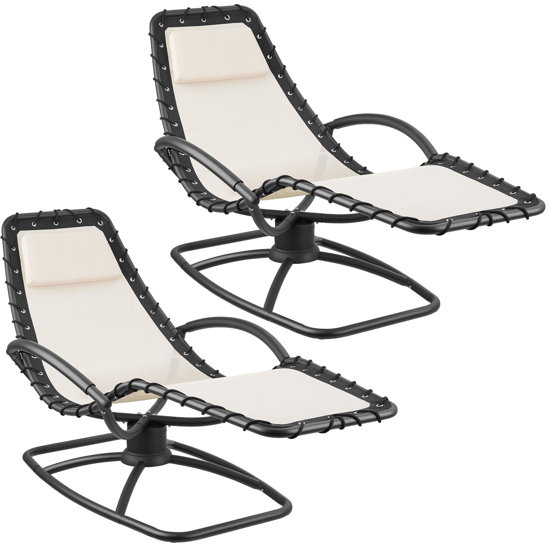 2 tumbonas jardín balanceo ergonómica textileno beige