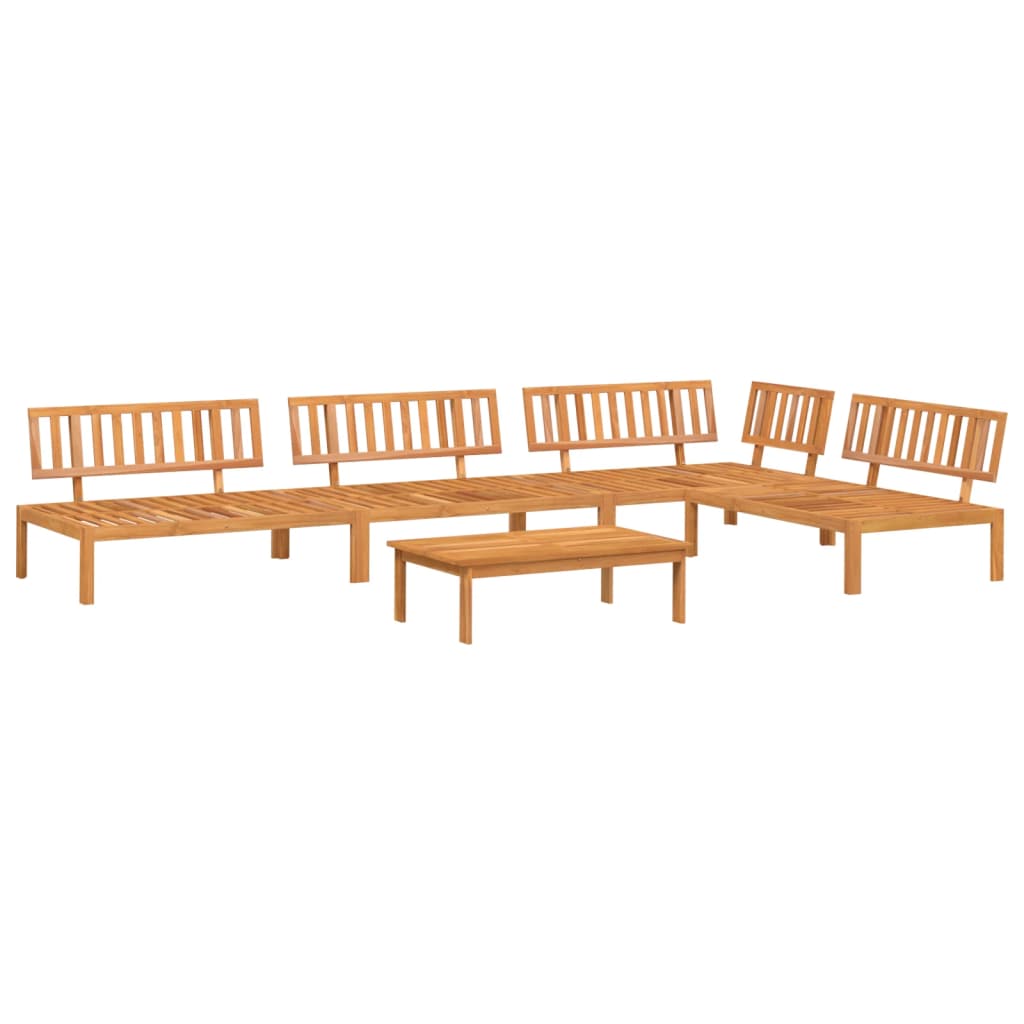 vidaXL set de sofás de palets de jardín 5 pzas madera maciza de acacia
