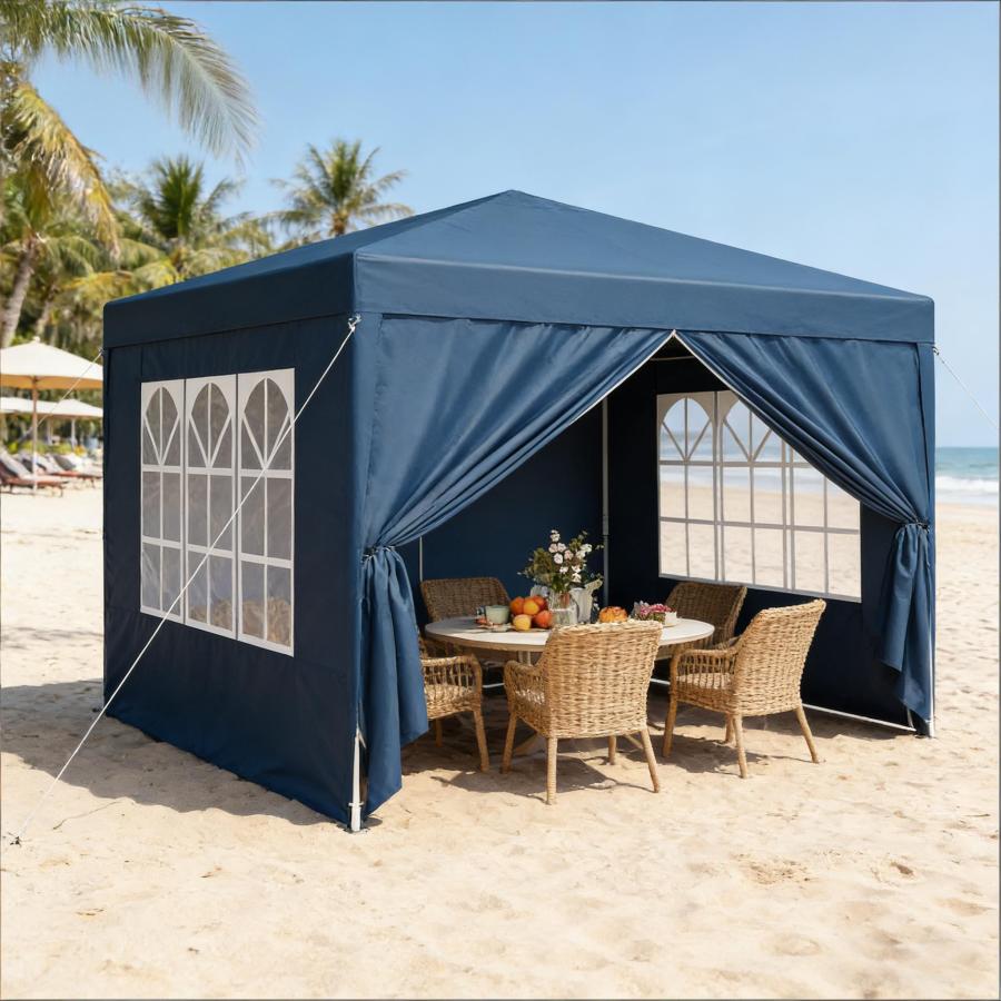 Carpa plegable de jardín 3x3 m oxford azul ajustable