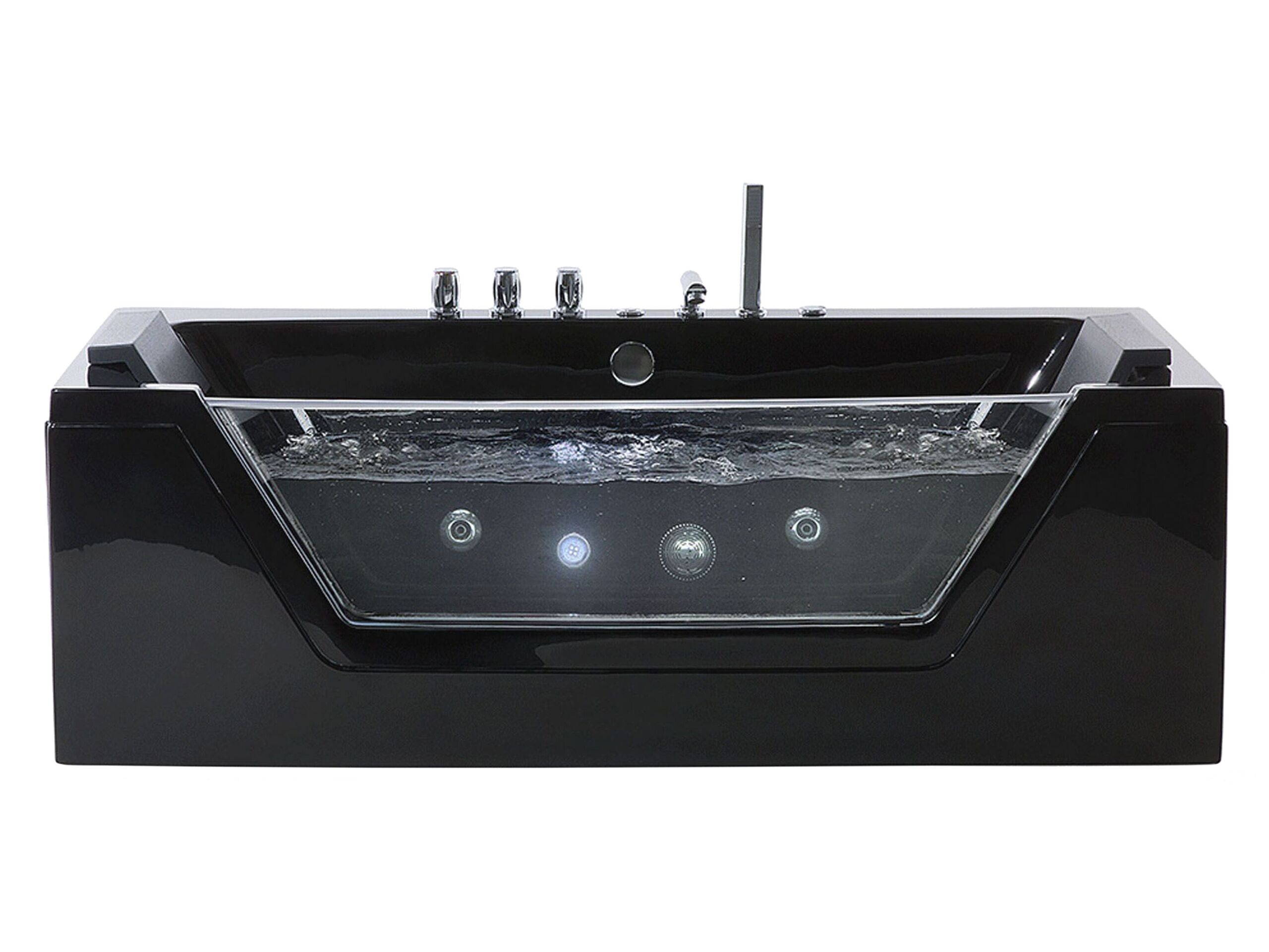Bañera de hidromasaje LED esquinera samana 153 x 71 cm negro