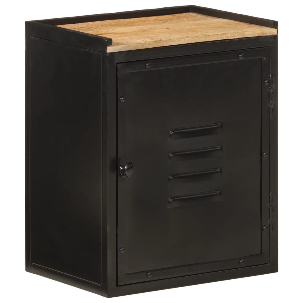 vidaXL mueble de baño hierro y madera maciza de mango 40x30x50 cm