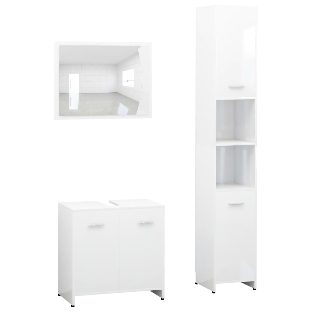 vidaXL juego muebles de baño 3 pzas madera de ingeniería blanco