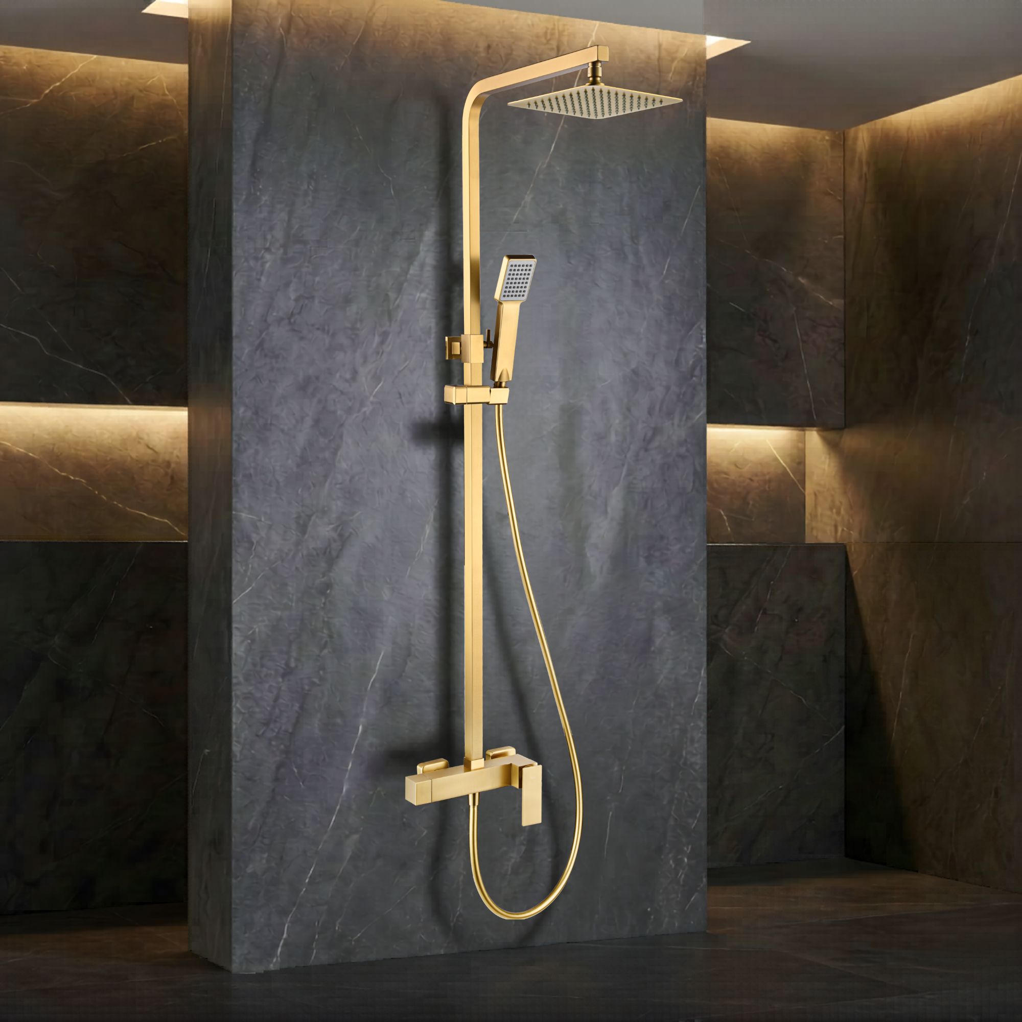 Imex - columna ducha monomando con grifo oro serie pisa
