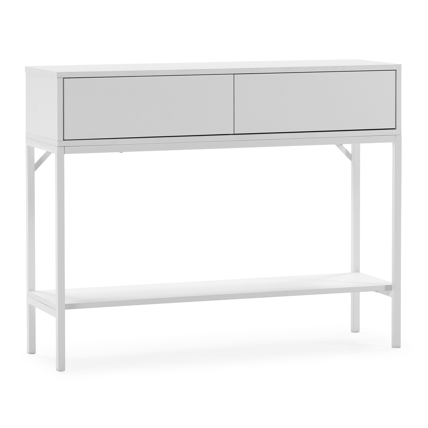 Mesa consola auri 2 cajones color blanco