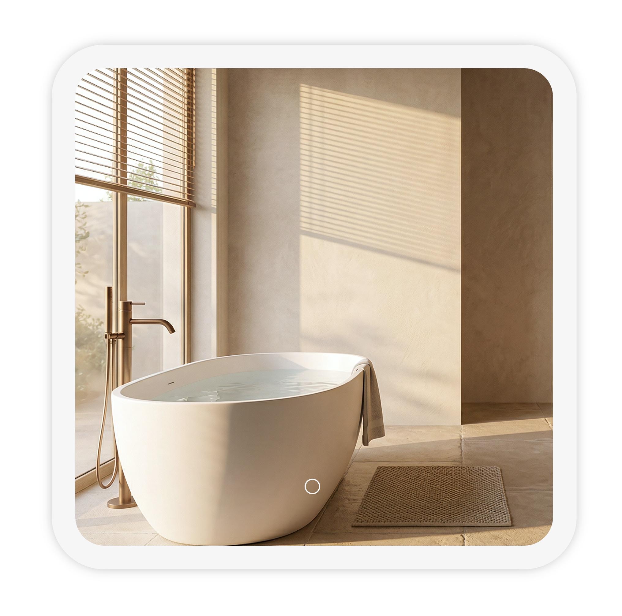 Rea espejo LED 70x70cm top-2, 70x70x2 cm