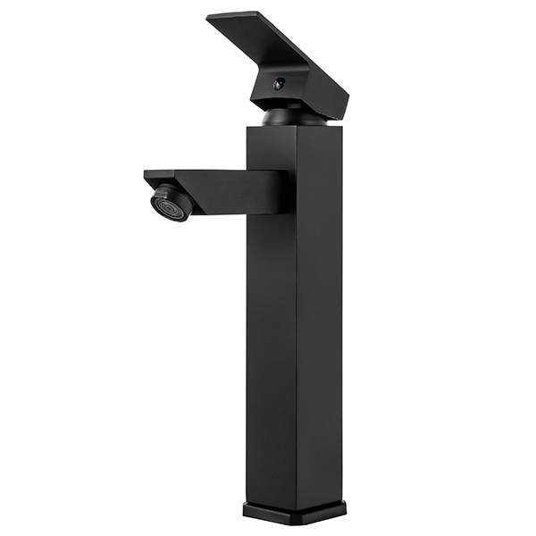 Grifo lavabo caño alto monomando, blanco