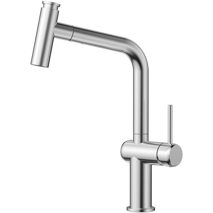 Grifo de cocina cepillado - cecipa max - acero inoxidable - rotación 360°