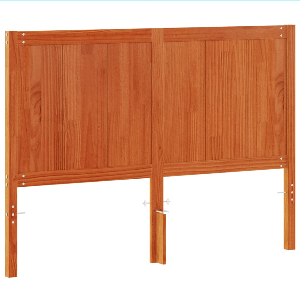 vidaXL cabecero de cama madera maciza de pino marrón cera 135 cm