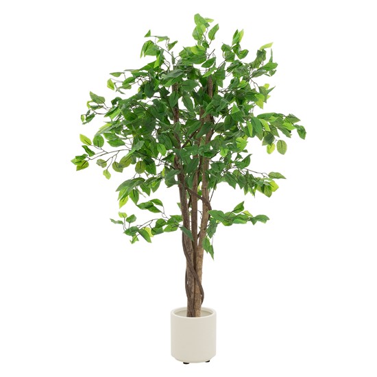 Ficus artificial 120 cm planta de interior/exterior con tronco natural