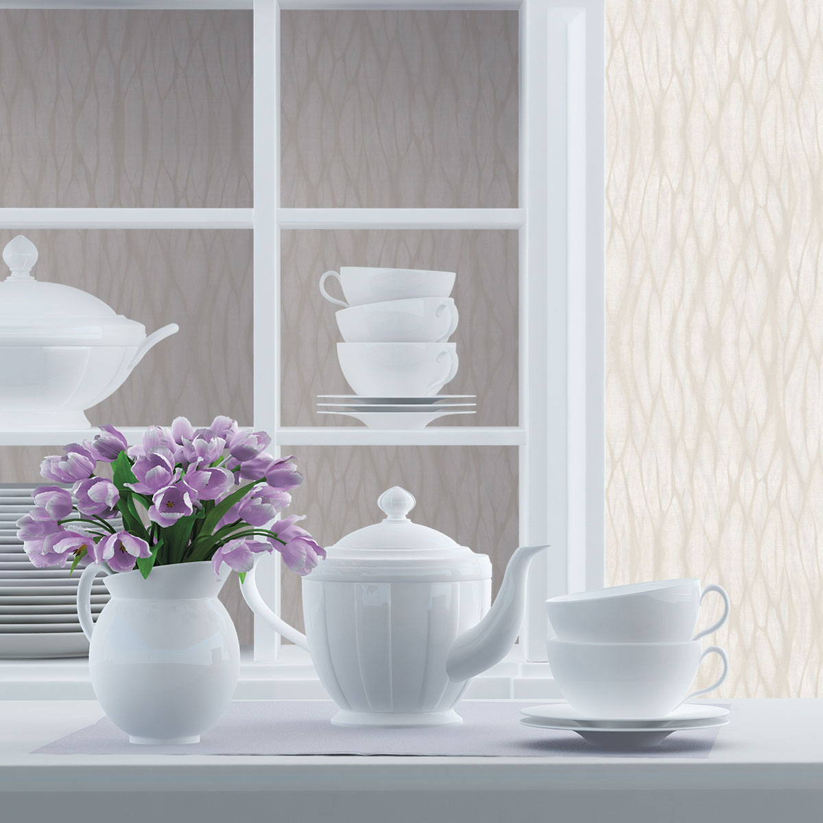 Papel pintado tnt textura aLGodón beige