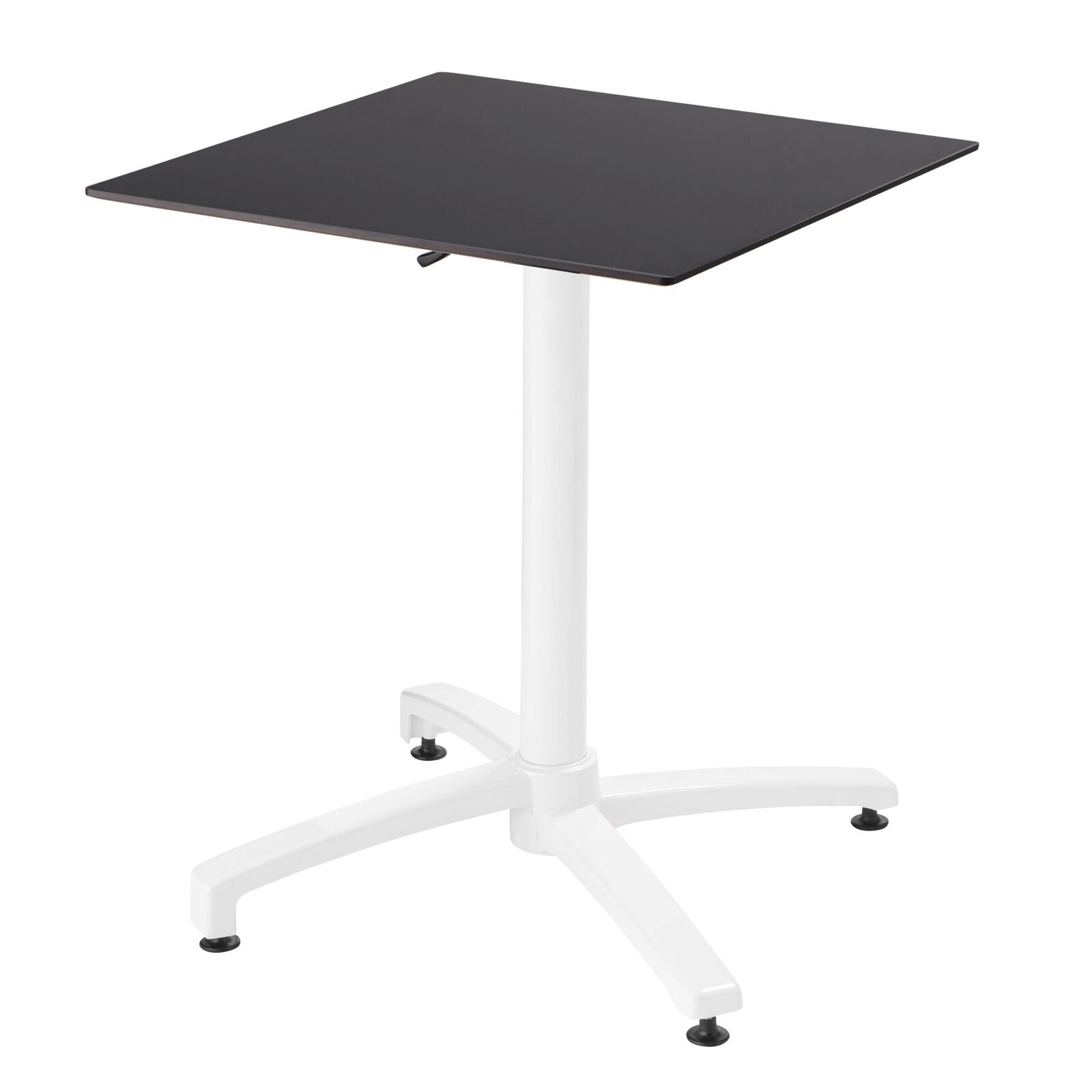 Oviala - mesa de jardín de 60 x 60 cm inclinable laminada en negro