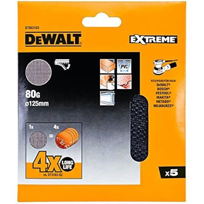 Lijas de malla para lijadoras orbitales ø125 mm, grano 80, 5