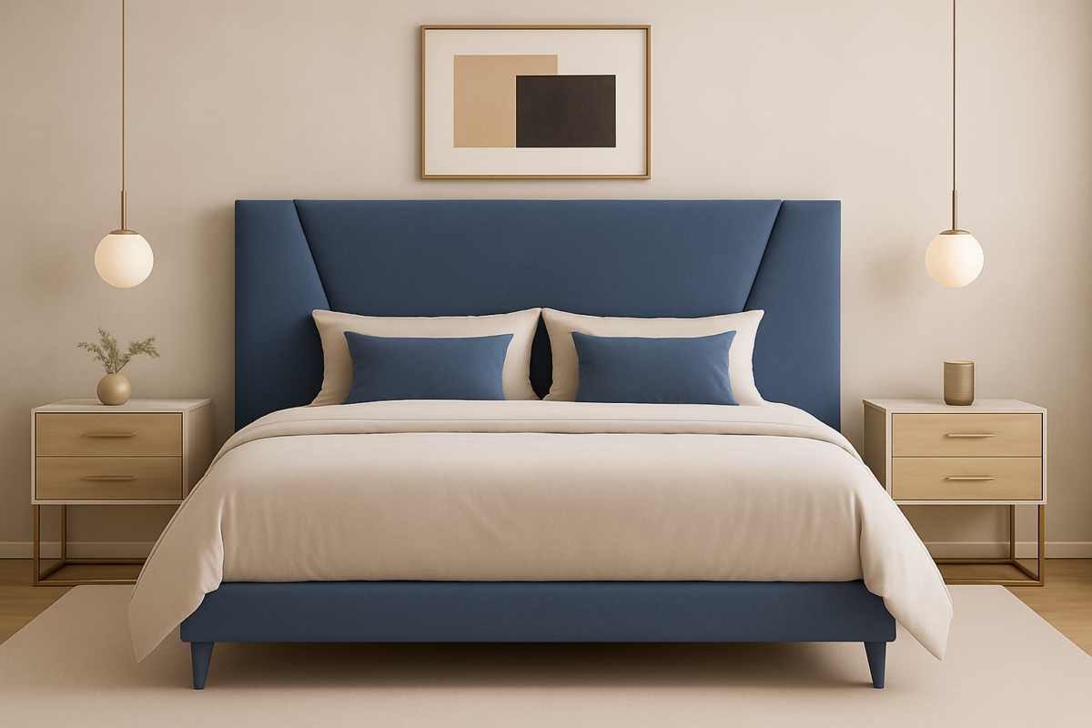 Cabeceros de cama 200 malaga tejido antimanchas azul 200*70 cm