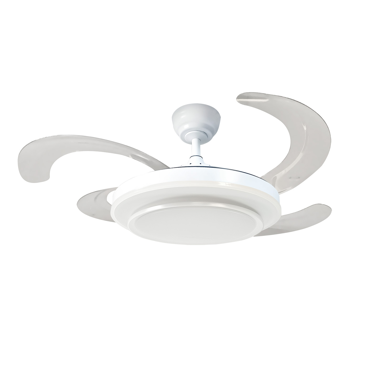 Ventilador de techo LED, motor dc, 6 vel, aspas plegables, ø110 cm, azabak