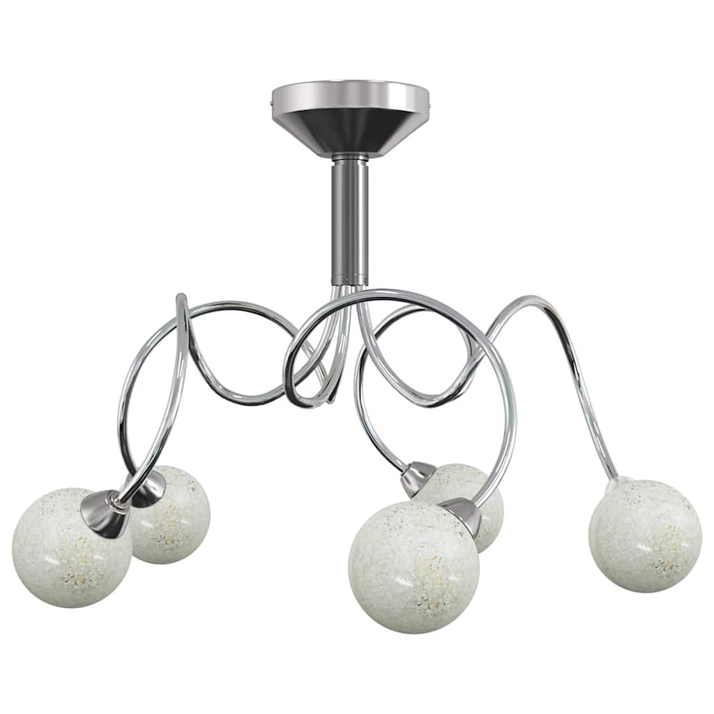 vidaXL lámpara de techo pantallas cristal redonda 5 bombillas LED g9