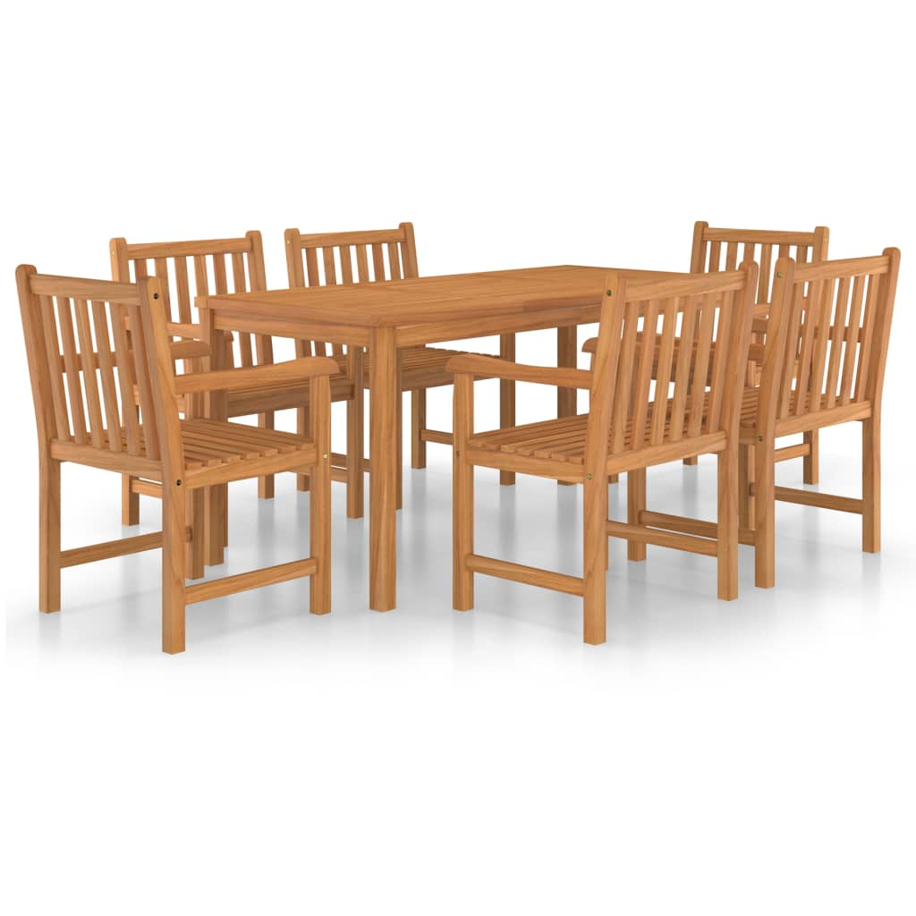 vidaXL conjunto de comedor de jardín de 7 piezas, 160 x 80 cm, madera