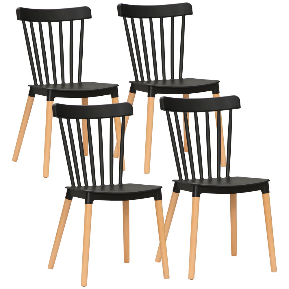 Sillas de comedor 43x52.5x83 cm pp, madera de haya Homcom