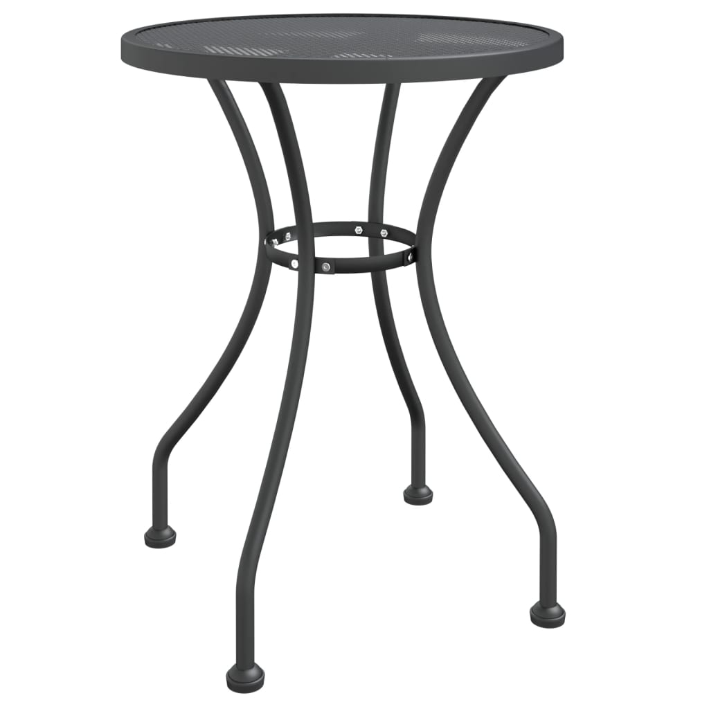 vidaXL mesa de jardín malla metálica expandida antracita ø60x72 cm
