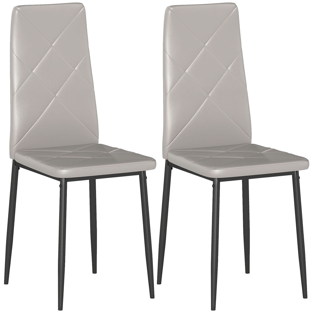 Sillas de comedor 41x50x97 cm cuero sintético, acero color gris Homcom