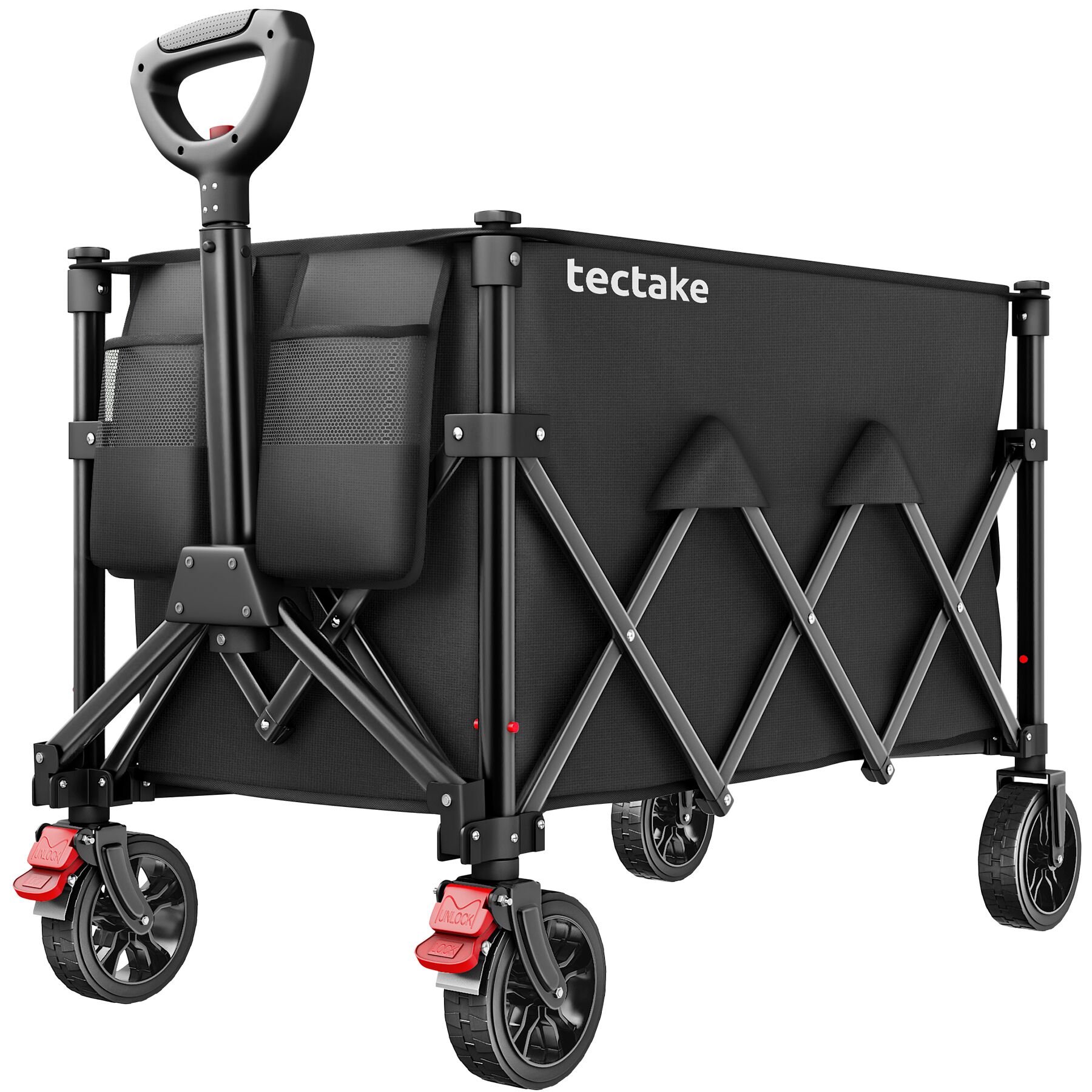 Carro de mano plegable, asa telescópica, tejido oxford, 150 l, negro