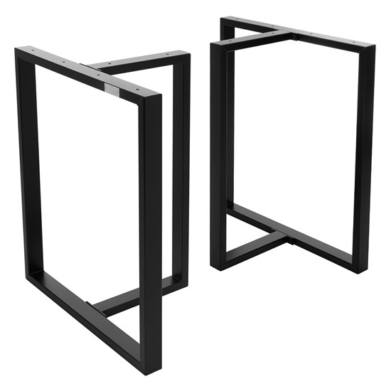 2x patas de mesa industrial 60x72 cm acero negro mate en forma de t