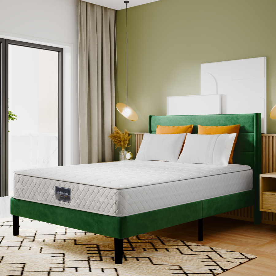Colchón de muelles ensacados 140x200cm 7 zonas h3 25cm poliéster – blanco