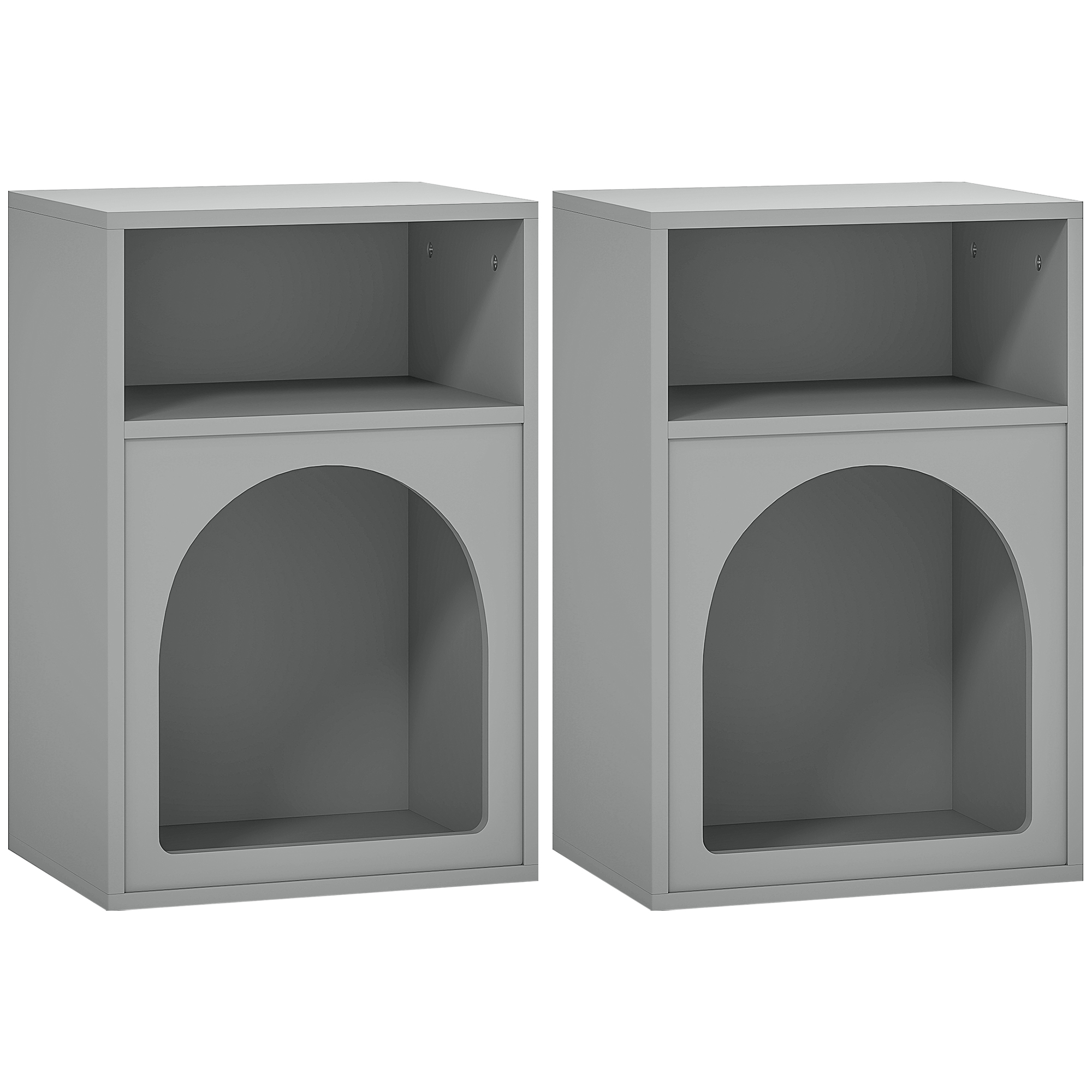 Juego de 2 mesitas de noche - mesita de noche mdf gris 40x30x60 cm