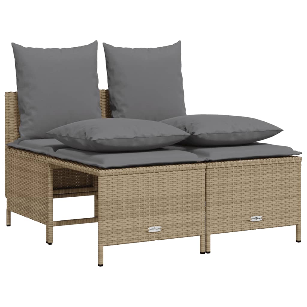 vidaXL juego de sofás jardín con cojines 4 pzas ratán sintético beige