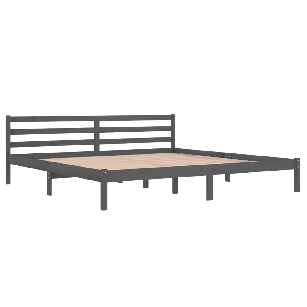 vidaXL estructura de cama sin colchón madera de pino gris 200x200 cm