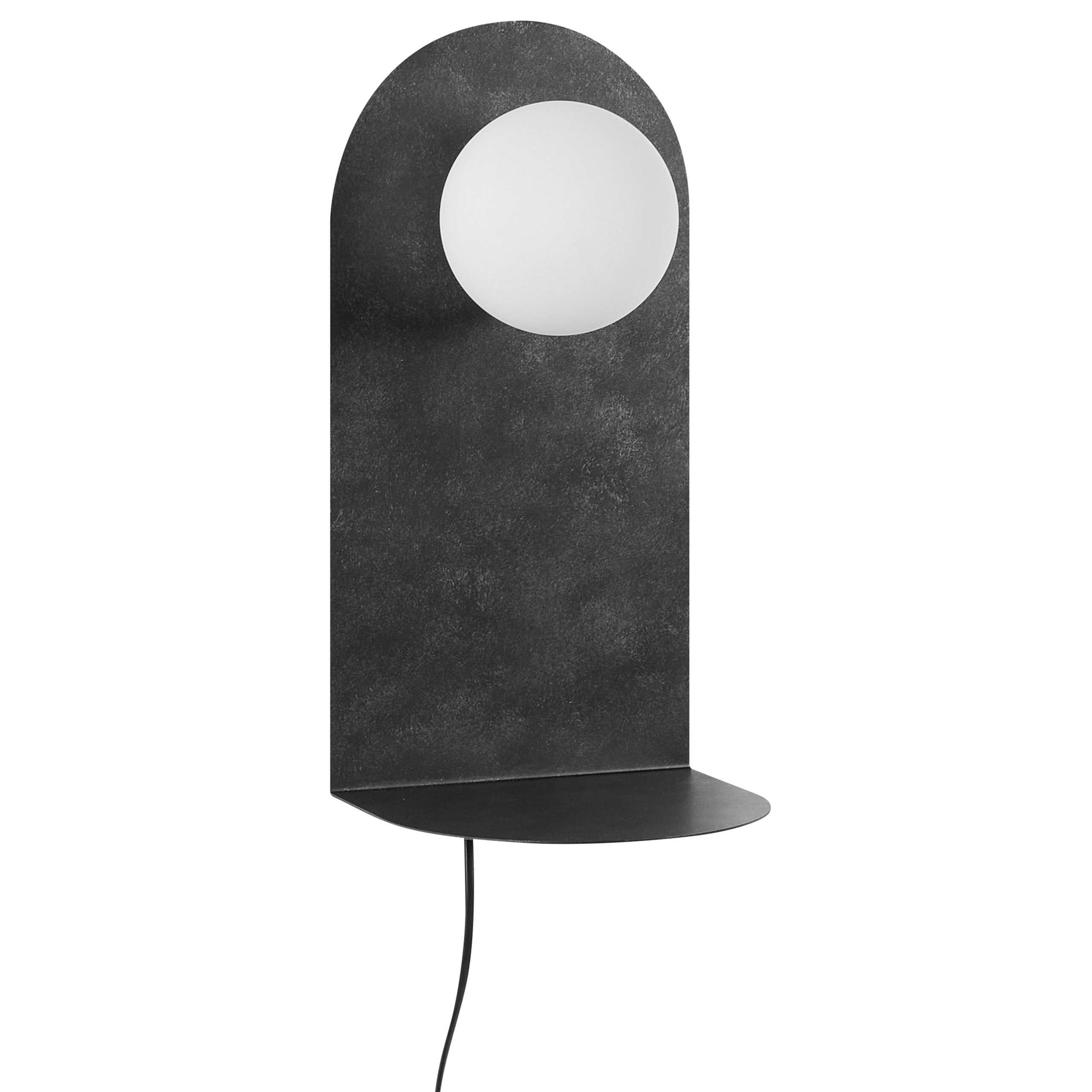 Lámpara de pared mapi con estante metal gris grafito