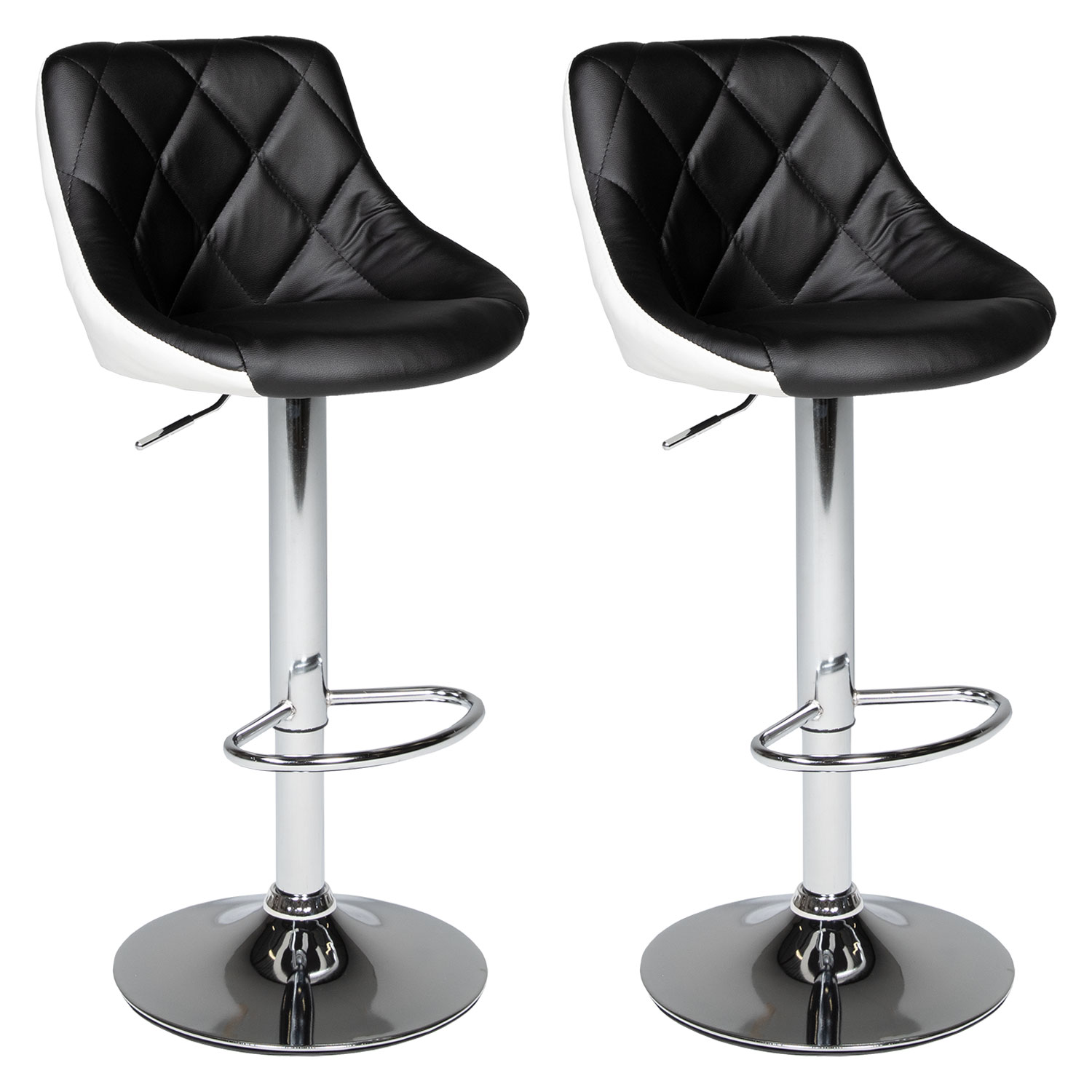 Pack de 2 taburetes de bar en blanco y negro jasper
