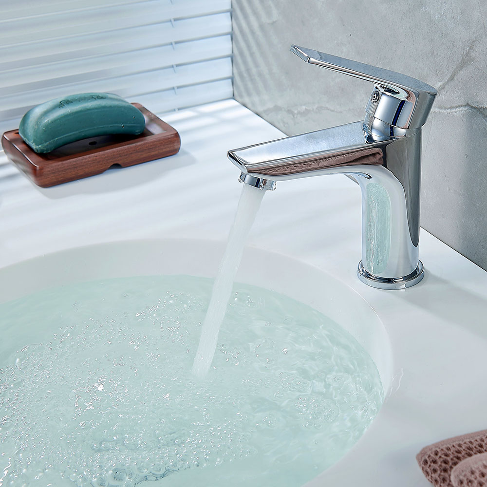 Kibath grifo lavabo monomando den acabado cromo brillo fabricado en latón