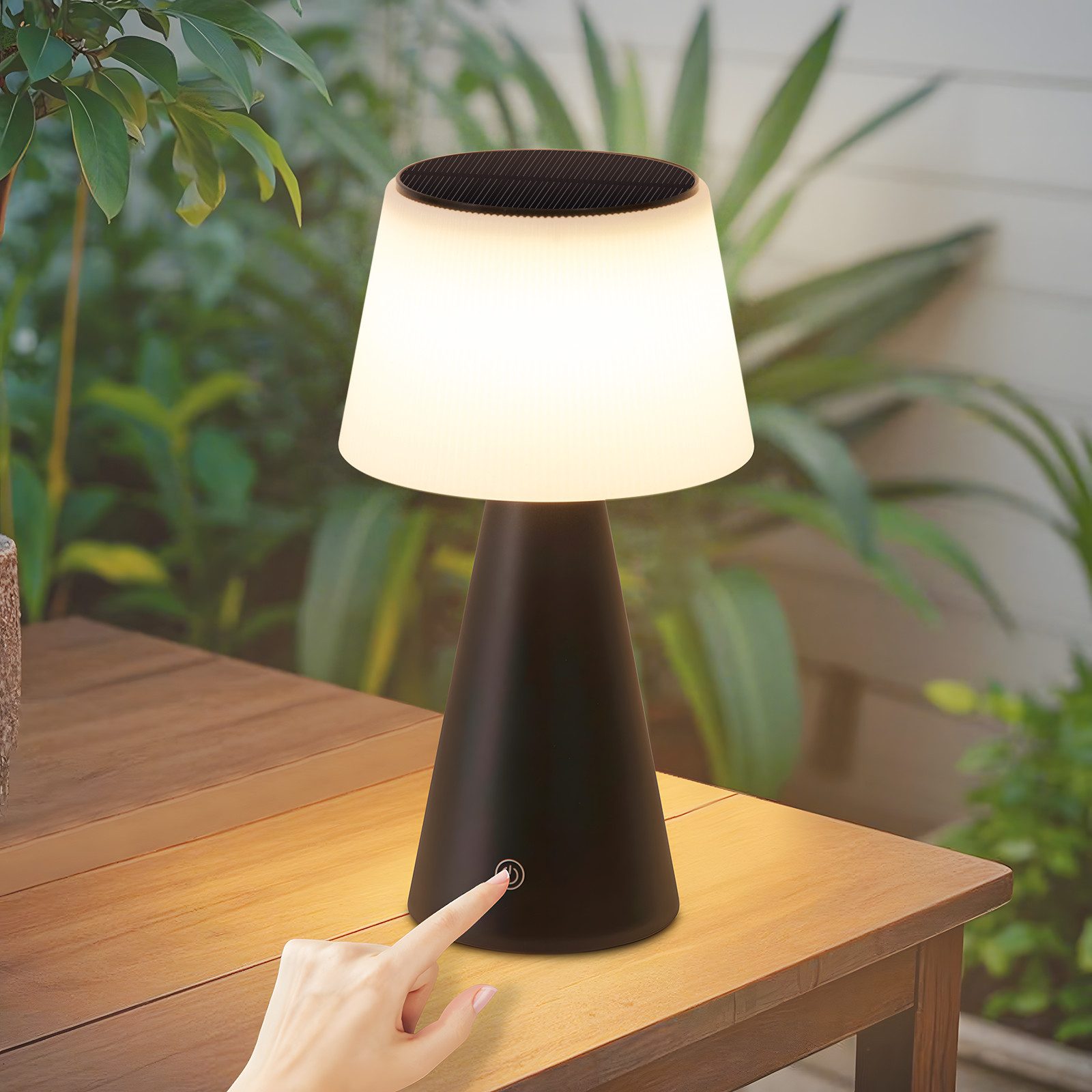 Nettlife lámpara de mesa LED negro 13x13 ip44