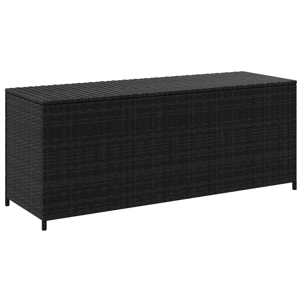 vidaXL caja de almacenaje de jardín ratán sintético negro 150x50x60 cm