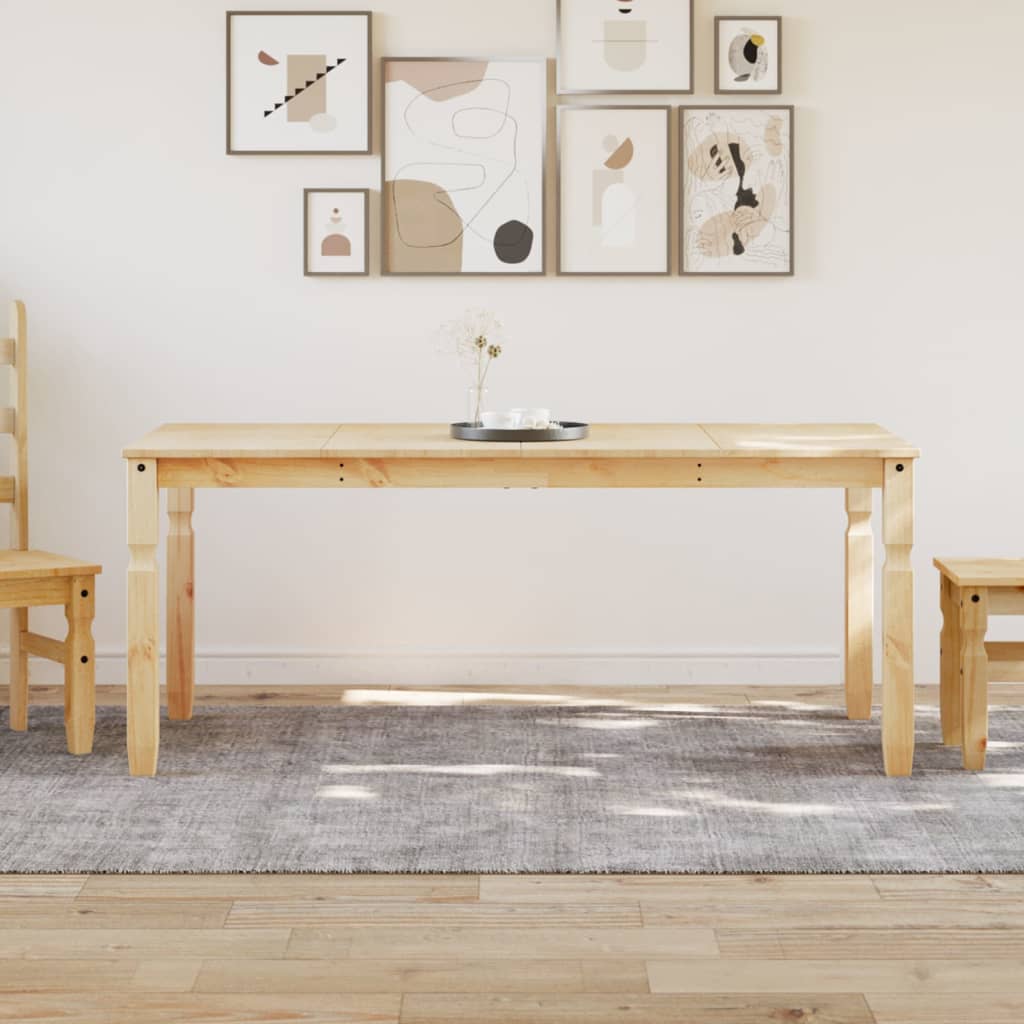 Mesa de comedor corona madera maciza de pino 180x90x75 cm oif438514