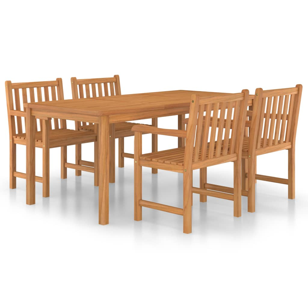 vidaXL conjunto de comedor de jardín de 5 piezas, 180 x 90 cm, madera