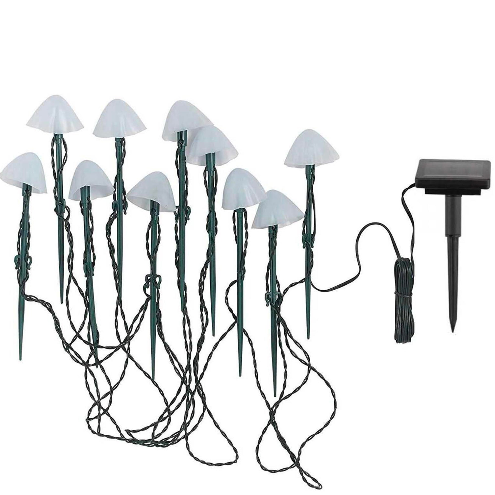 Juego de 10 mini hongos solares 3.8m champy
