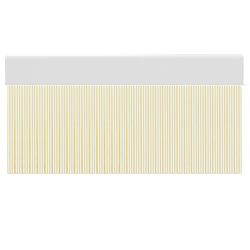 Cortina para puertas de PVC stripe transparente con amarillo / 120 x 220