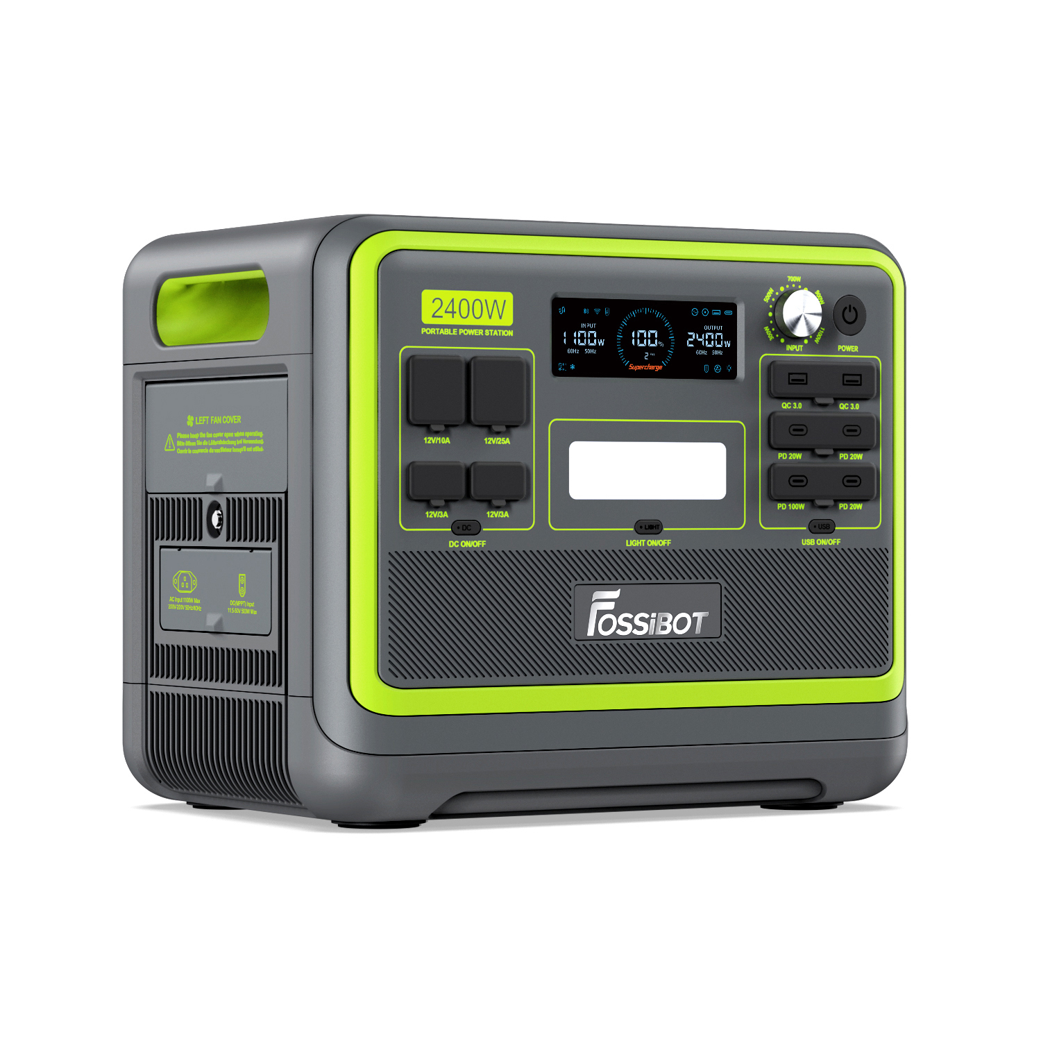 Fossibot - generador eléctrico portátil - lifepo4 2048wh - 2400w
