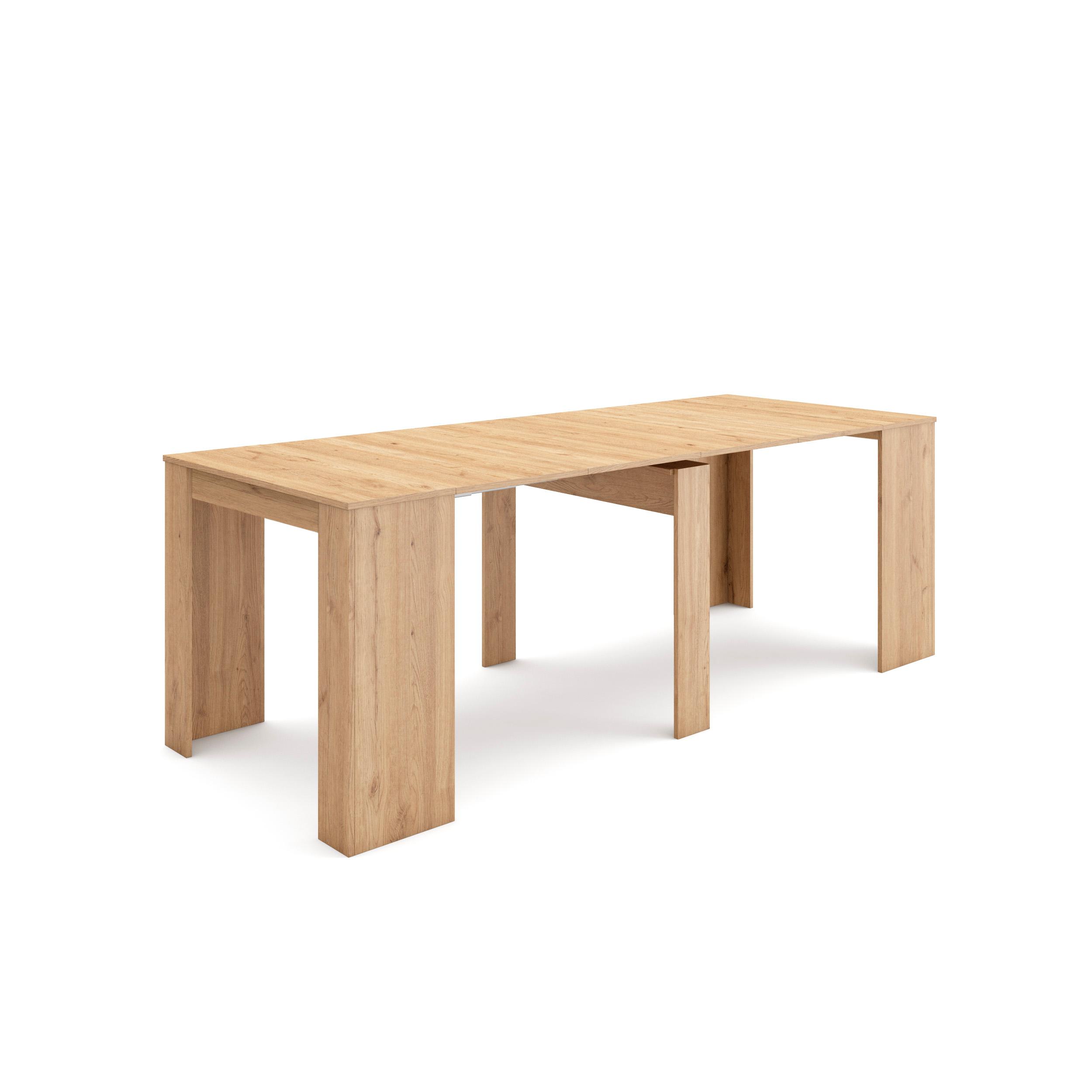 Mesa consola extensible, 58/222x90x77cm, roble