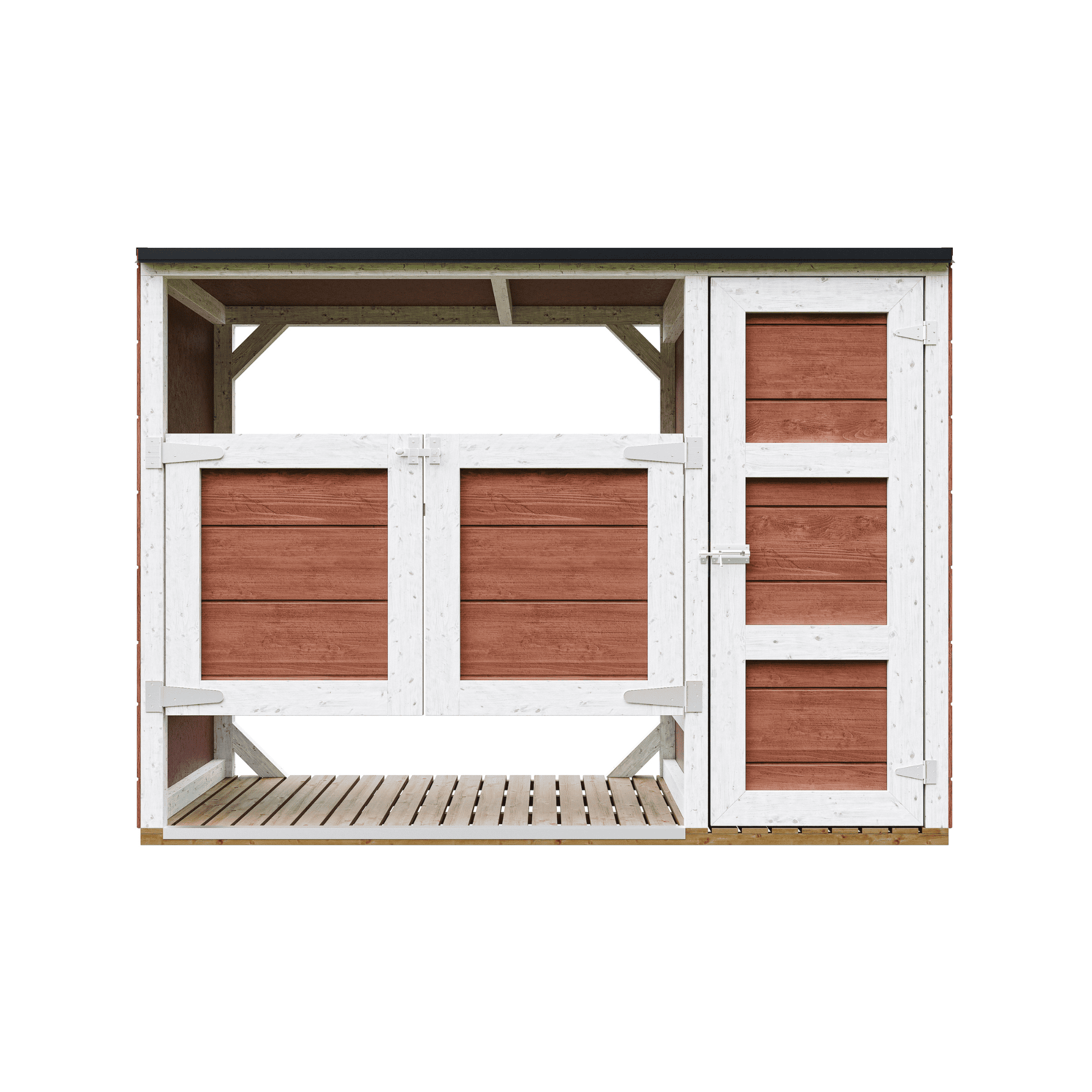 Cobertizo jardín para cubos basura 2x240l m981a-redwood red