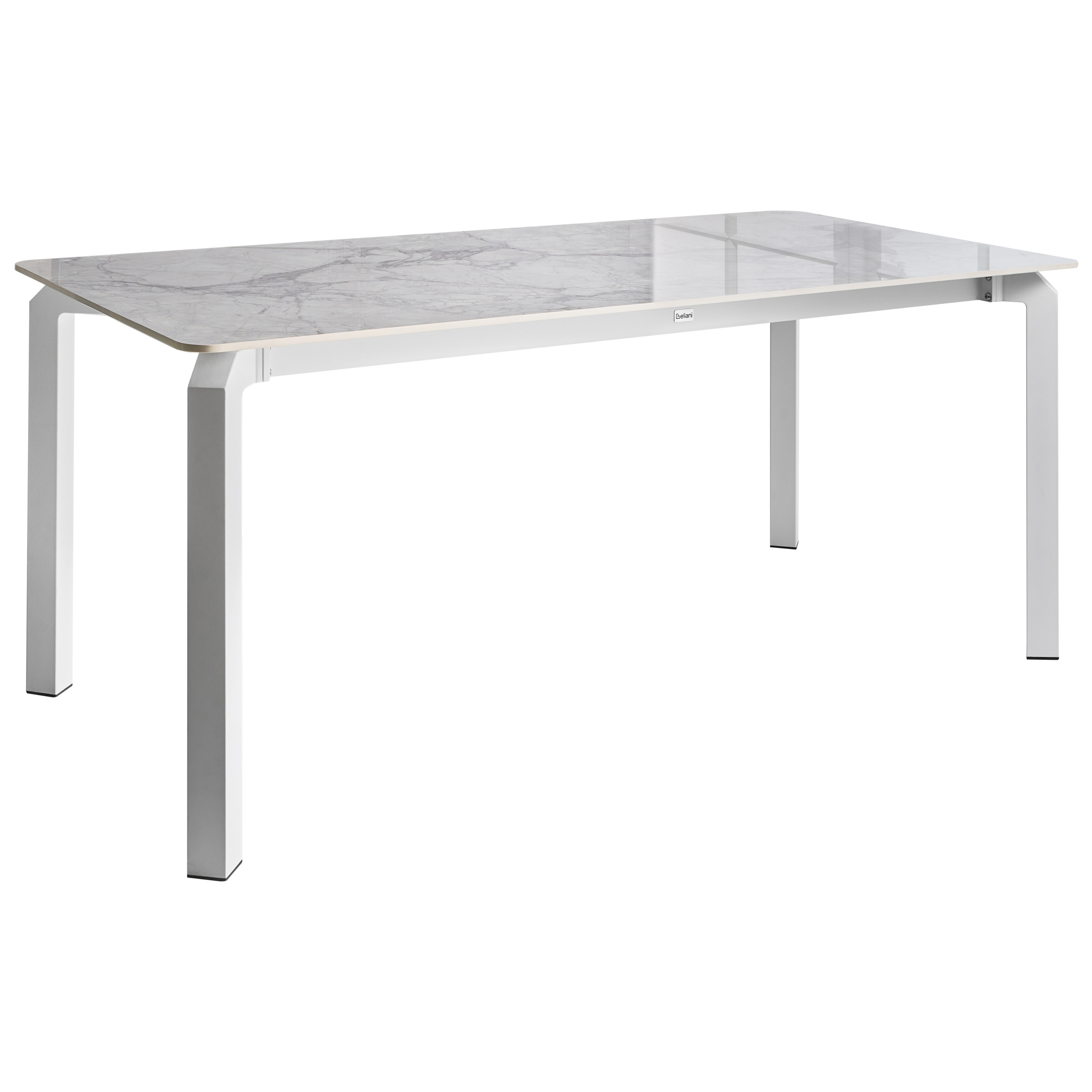 Mesa de jardín feletto 180 cm 90 cm piedra mármol blanco
