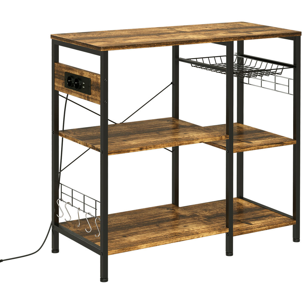 Estantería de cocina 90x40x83 cm color marrón Homcom, hogar - cocina